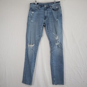 Abercrombie & Fitch Jeans Mens 32x34 Athletic Skinny Stretch Distressed Denim